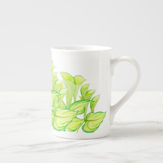 'Harmony in Green' op een Bone China-Mok Porselein Kop (Rechts)