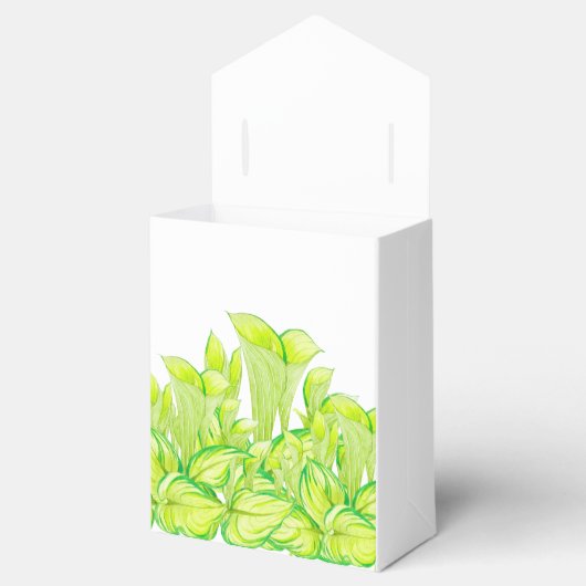 'Harmony in Green' op een Favor Box Bedankdoosjes (Geopend)