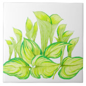 'Harmony in Green' op een keramische Tegel Tegeltje (Voorkant)