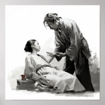 Harmony in liefde: Japans paar Poster