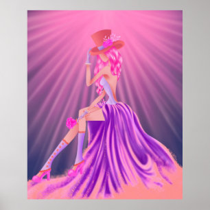 "Harmony in Stardust" Een glamoureuze Steampunk Qu Poster