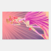 "Harmony in Stardust" Een glamoureuze Steampunk Qu Rechthoekige Sticker (Voorkant)