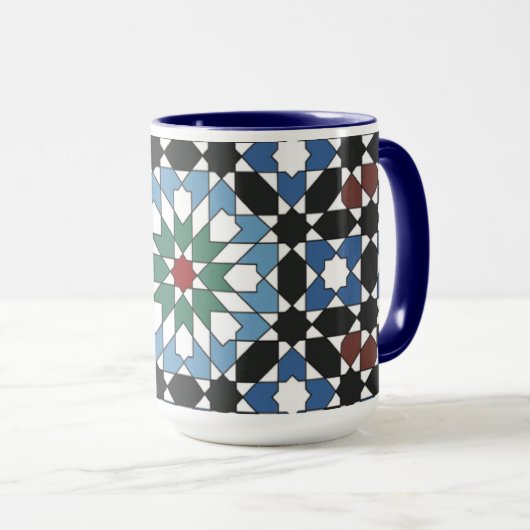 Harmony in Tiles – Moroccan Geometric Mug Mok (Voorkant rechts)