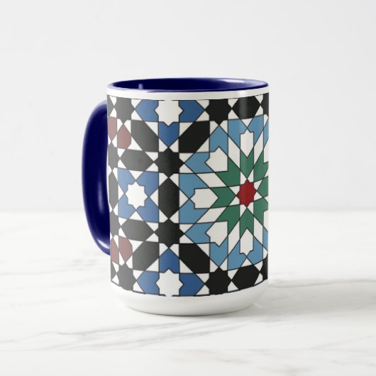 Harmony in Tiles – Moroccan Geometric Mug Mok (Voorkant links)