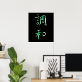 Harmony Japans kanji Calligrafiesymbool Poster (Thuiskantoor)