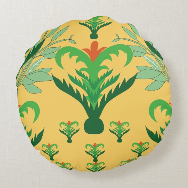 Harmony Line Pattern Decorative Throw Pillow – Bal Rond Kussen (Achterkant)