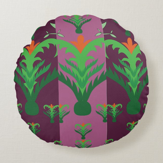 Harmony Line Pattern Decorative Throw Pillow – Bal Rond Kussen (Voorkant)