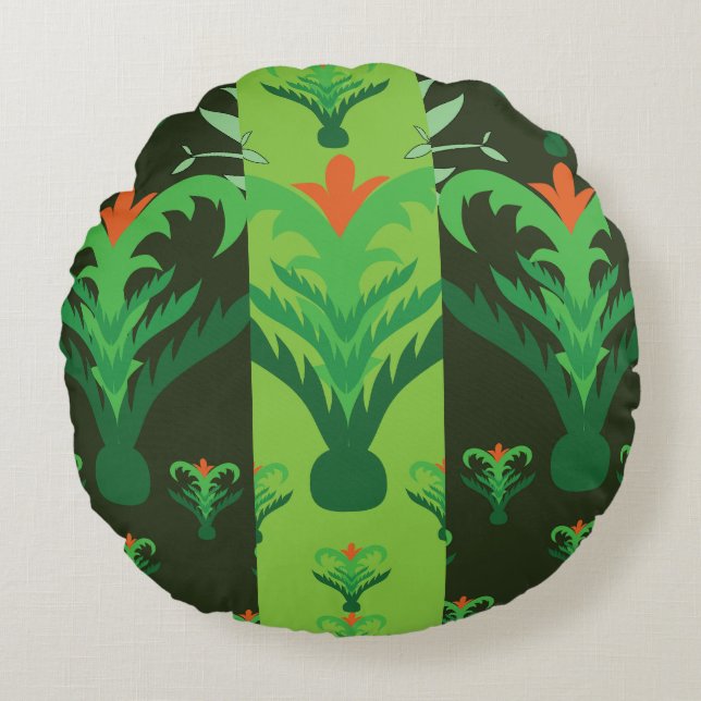 Harmony Line Pattern Decorative Throw Pillow – Bal Rond Kussen (Voorkant)