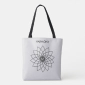 Harmony Mandala op zilveren kleur tas (Achterkant)