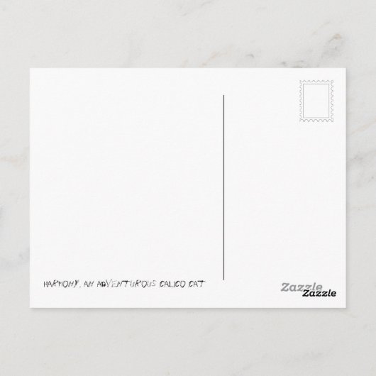Harmony, mijn calicakat briefkaart (Achterkant)