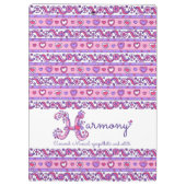 Harmony naam betekent harten letter H klembord (Achterkant)