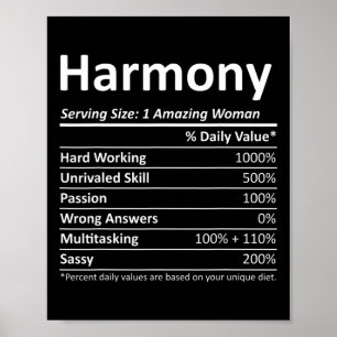 Harmony Nutrition Gepersonaliseerde naam Funny Chr Poster