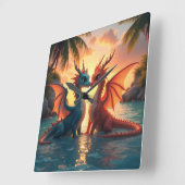 Harmony of Elements: Loving Dragons and a Sea Suns Vierkante Klok (Hoek)