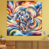 Harmony of Minds - Abstract Woman - Surreal Art Canvas Afdruk (Insitu (Woonkamer))