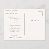 HARMONY Olijfgroen Script Trouwfoto Dank u Briefkaart (Achterkant)