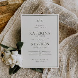 HARMONY Olijfgroene bruiloft uitnodiging