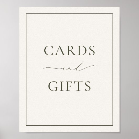 HARMONY Olijfgroene Kaarten en geschenken Poster (Voorkant)