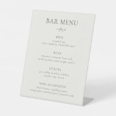 HARMONY Olive Green Branch Bar Menu Lijst Reclamebord Met Voetstuk (Voorkant)