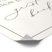 HARMONY Olive Green Guest Book Sign Poster (Hoek)