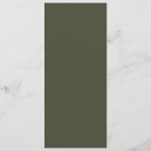 HARMONY Olive Green Place Card Menu (Achterkant)