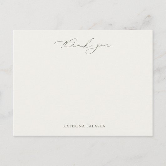 HARMONY Olive Green Thank Note Kaart (Voorkant)