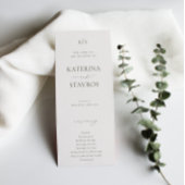 HARMONY Olive Green Wedding Programmakaart