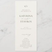 HARMONY Olive Green Wedding Programmakaart (Voorkant)