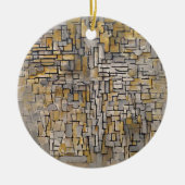 Harmony onthuld: Piet Mondriaans Tableau nr. 2 Keramisch Ornament (Voorkant)