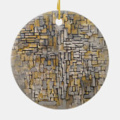 Harmony onthuld: Piet Mondriaans Tableau nr. 2 Keramisch Ornament (Achterkant)