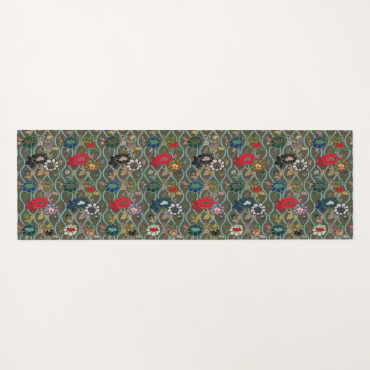 Harmony Ontketend: Japans Bloemen Yogamat (Achterkant (horizontaal))