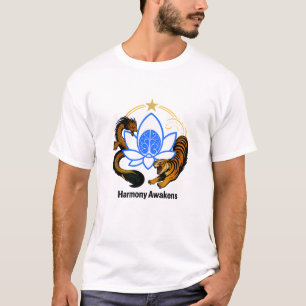Harmony ontwaakt - Lotus, draak en tijger T-shirt