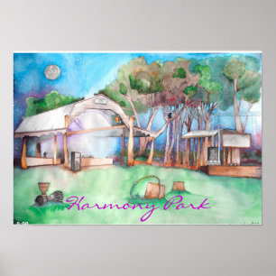 Harmony Park bij nacht Poster