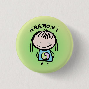 Harmony Pin door mensen Ronde Button 3,2 Cm