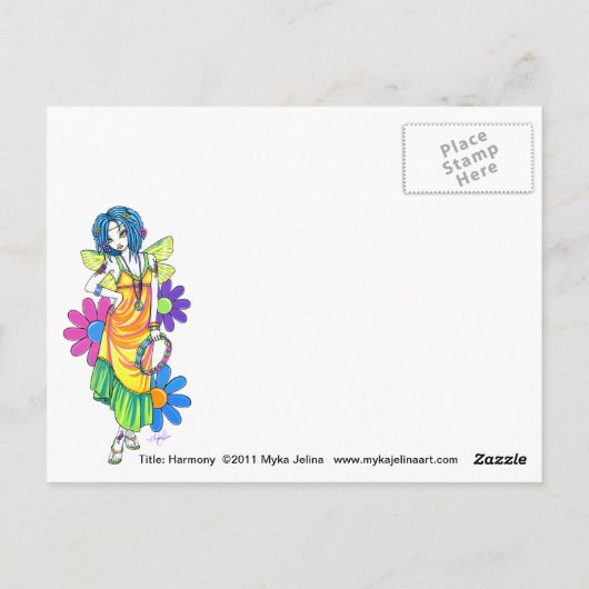 "Harmony" regenboogventilator Briefkaart voor kind (Achterkant)