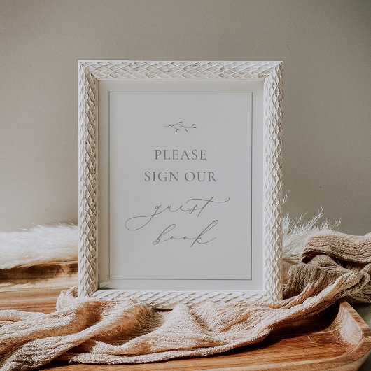 HARMONY Sage Green Guest Book Sign Poster