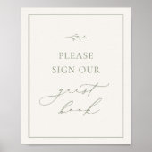 HARMONY Sage Green Guest Book Sign Poster (Voorkant)