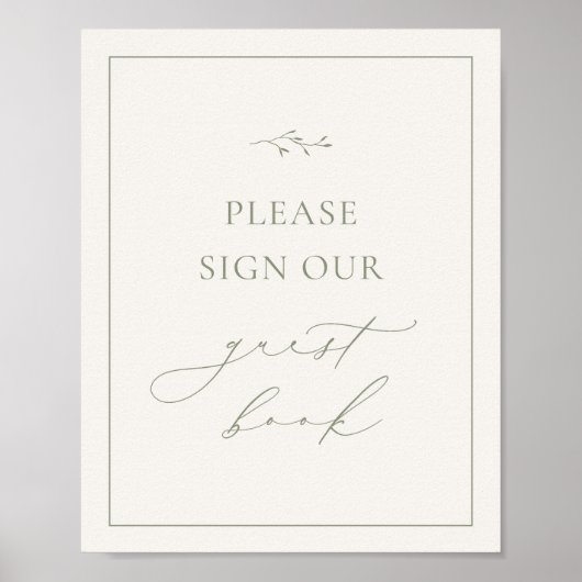 HARMONY Sage Green Guest Book Sign Poster (Voorkant)