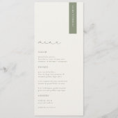 HARMONY Sage Groen Modern Wedding Menu Place Card (Voorkant)