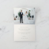 HARMONY Sage Groene Trouwfoto Bedankkaart (Binnen)