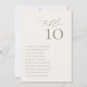 HARMONY Sage Groene Zittafel Nummer Kaart (Voorkant)