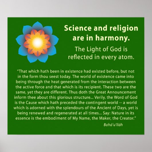 Harmony Science Religion Poster (Voorkant)