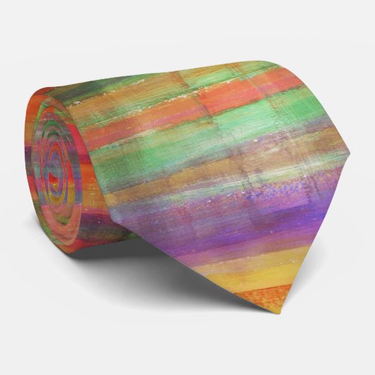 Harmony Stripes Colors Abstract Art Stropdas (Opgerold)