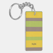 Harmony Stripes Lines Brown Yellow Green Sleutelhanger (Voorkant Links)