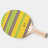 Harmony Stripes Lines Brown Yellow Green Tafeltennisbatje (Zijkant)