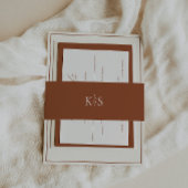 HARMONY Terracotta Monogram Minimalistisch Uitnodigingen Wikkel