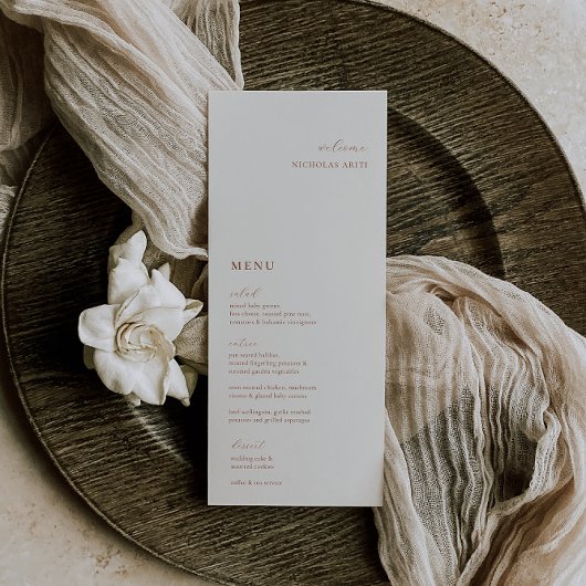 HARMONY Terracotta Place Card Menu