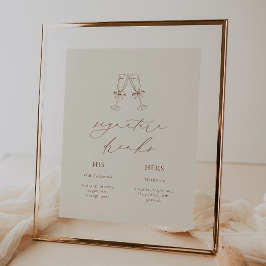 HARMONY Terracotta Signature Drink bruiloft Poster