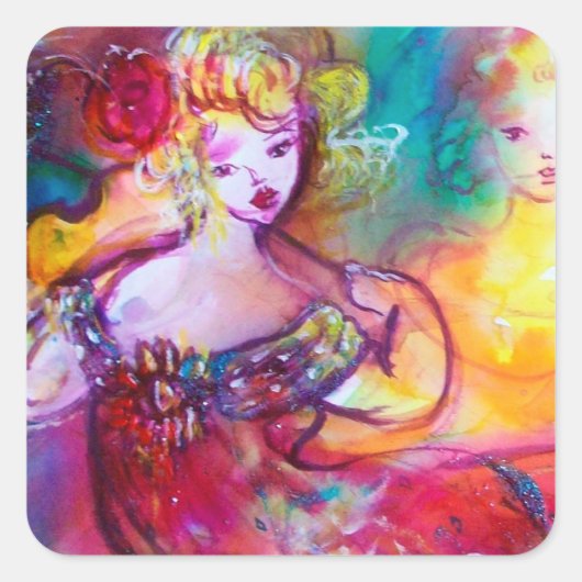 HARMONY TRIO SPRING MUZIEK BEZORG VIERKANTE STICKER (Voorkant)