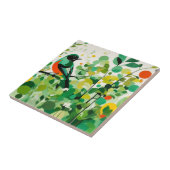 Harmony van de natuur, Abstract Bird on Tree Branc Tegeltje (Zijkant)