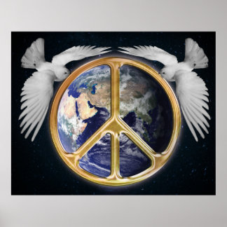 Harmony World Peace Wereldbol World Earth Dove Pos Poster